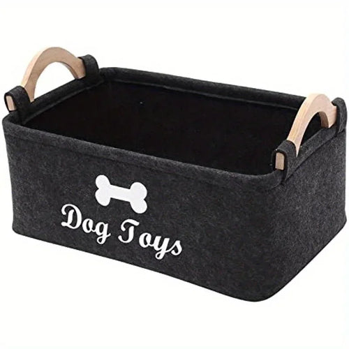 Felt pet toy box, dog toy box, storage basket box - perfect for