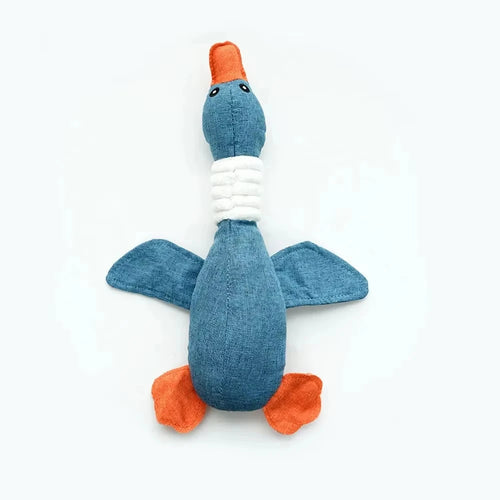Plush Dog Toys Stuffed Goose Plush Burlap Like Material Chew Toys with