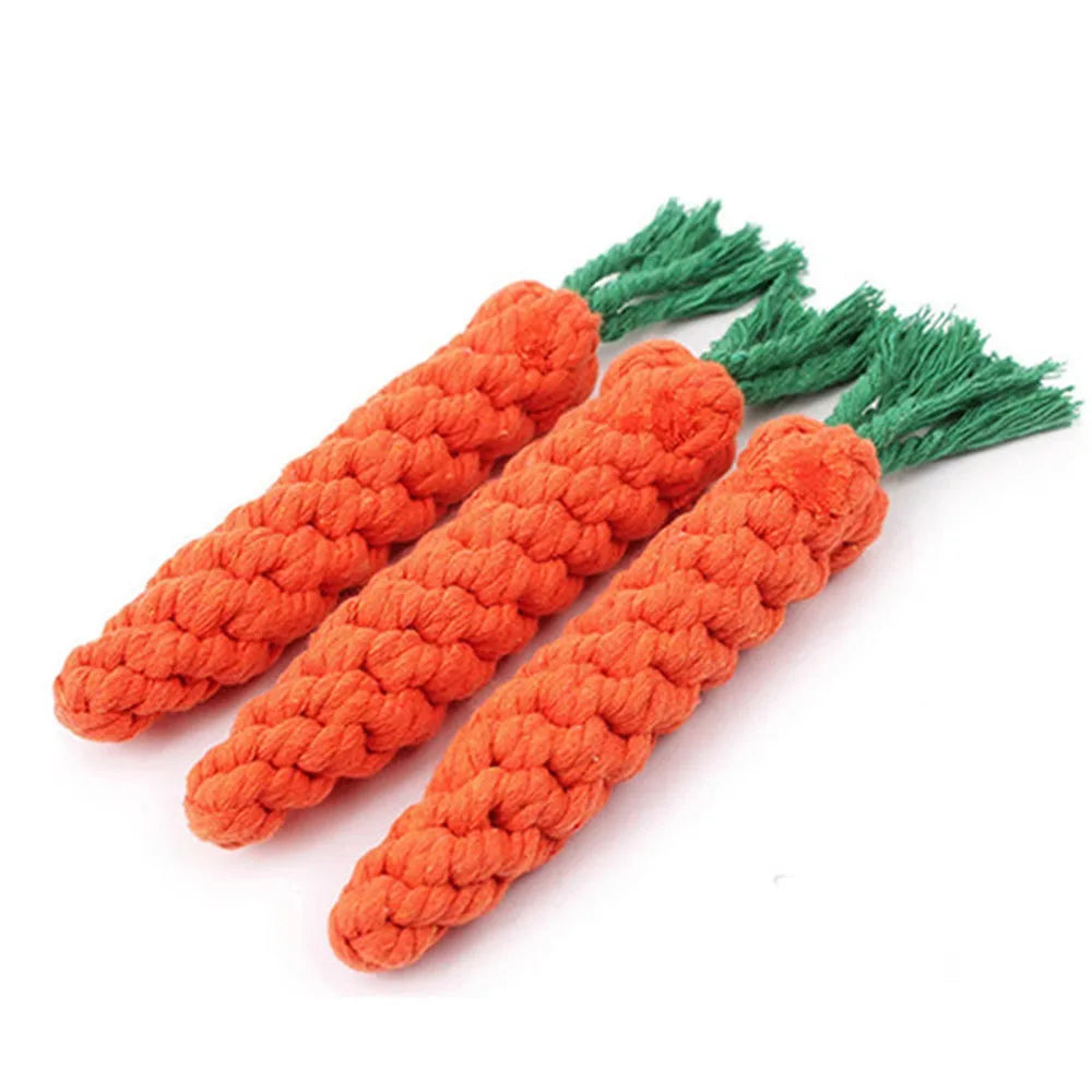 1 pz carota cane morso corda giocattoli per cani animali domestici sicuro durevole intrecciato morso cane 