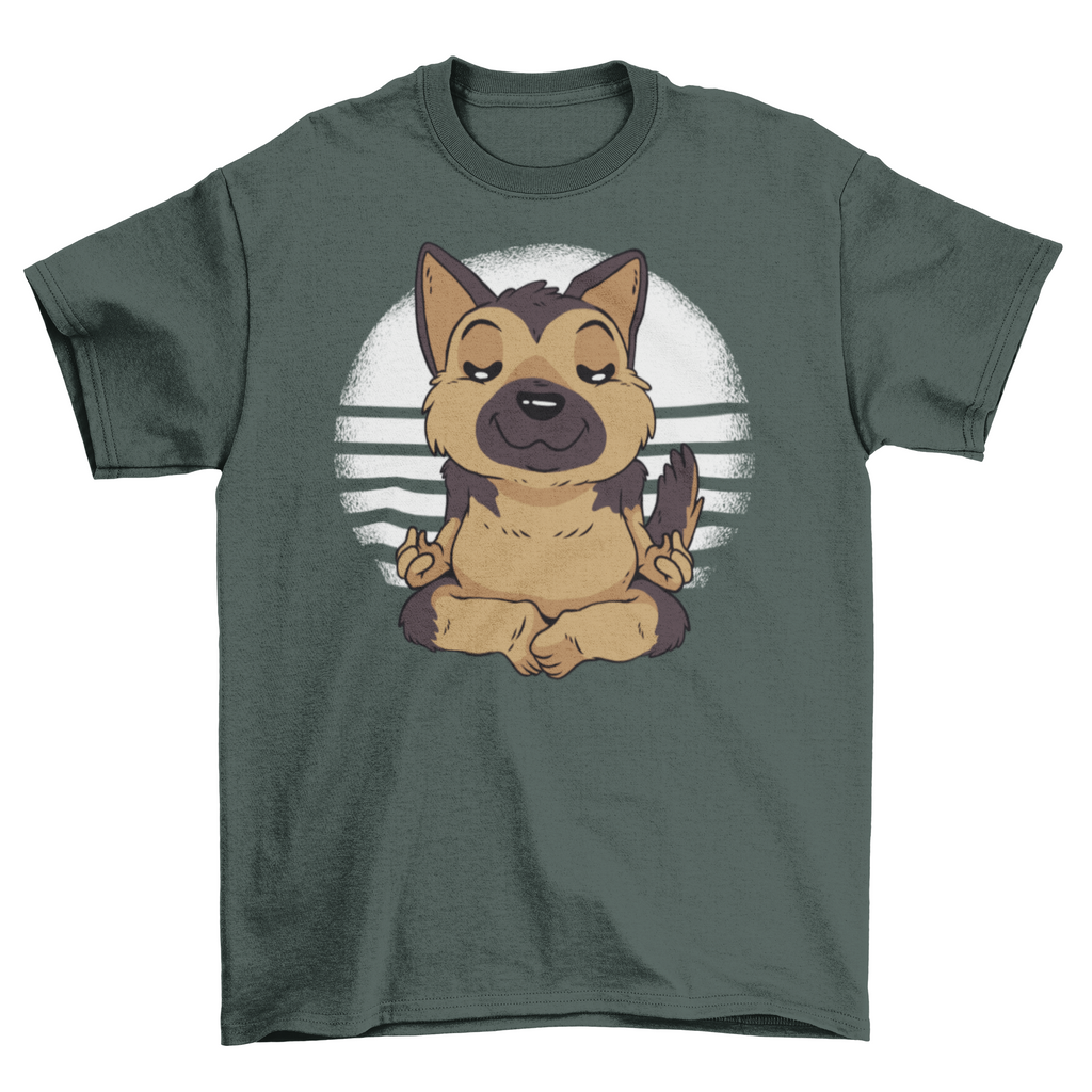 Maglietta da yoga con pastore tedesco